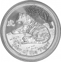Год Тигра 2010 Австралийский Лунар серебряные инвестиционные монеты Австралии Серебро 1 000 гр Монеты Perth Mint 2010 — читать подробное описание Год Тигра 2010: серебряная монета Австралии $30 Лунар II / серебро 1000 гр - 1