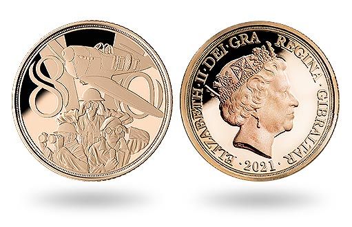 по заказу Гибралтара отчеканили золотые монеты 80-летие битвы за Британию
