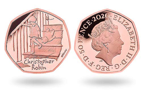 британские монеты с изображением персонажей книги про Винни-Пуха