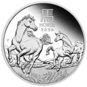 Год Лошади 2026 Австралийский Лунар Серебро 31.1 гр Монеты Perth Mint 2026 Тираж: 300 000 шт — читать подробное описание Год Лошади 2026: серебряная монета $1 Австралии Лунар III / серебро 31,10 гр. - 1
